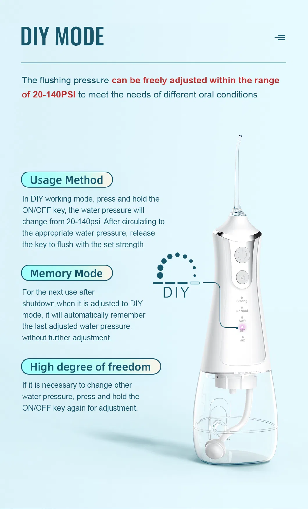 Rechargeable Smart Vibrating Water Flosser Household Cleaning Tools Accessories Electric Water Flosser Best Oral Irrigator